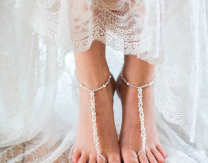 Swarovski barefoot sandals