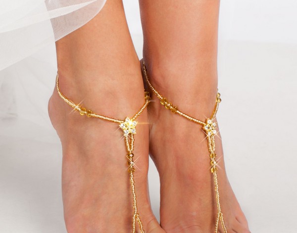 Gold Barefoot sandles