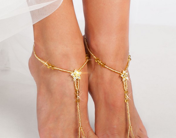 Gold stardust Barefoot sandals