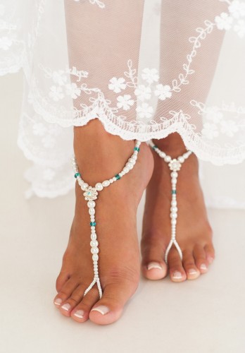 Amélie Graceful Pearl Barefoot Sandals