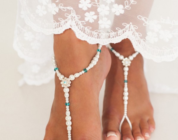 Amélie Graceful Pearl Barefoot Sandals