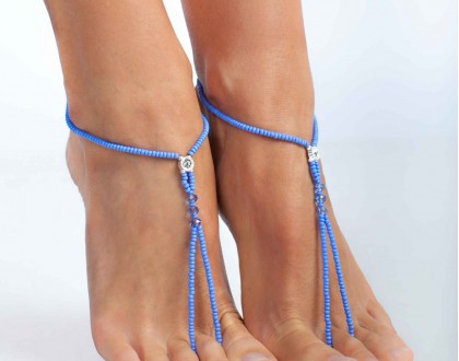 Lavender beaded barefoot sandals