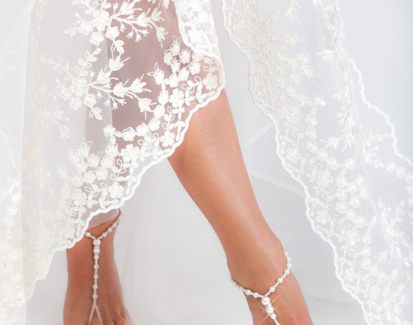 Saona Elegant beaded barefoot sandals