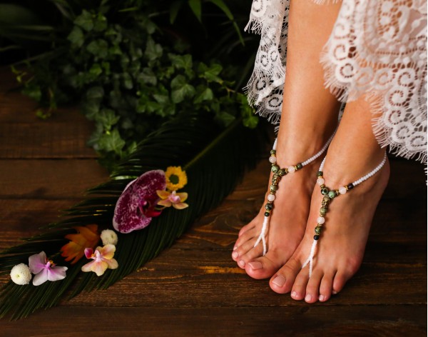 African turquoise Budha barefoot sandals