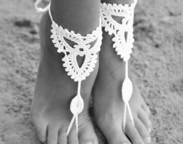 Lotus White barefoot sandals