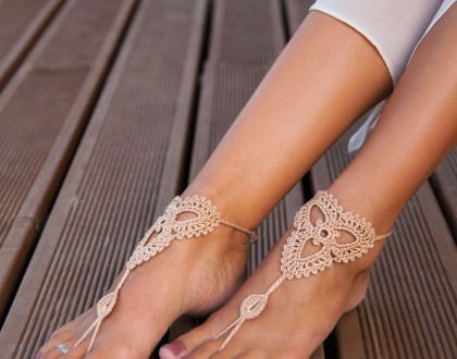 Champagne Barefoot Sandals