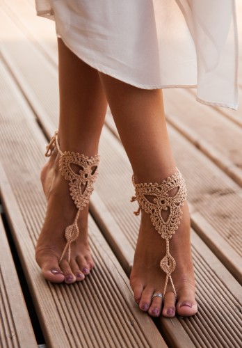 Lotus Champagne Barefoot Sandals
