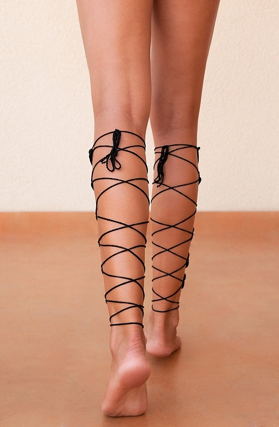 Gold Lace up Barefoot Sandal