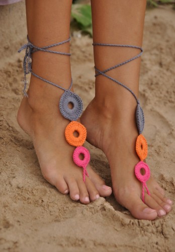 Crochet Multicolor Barefoot Sandals