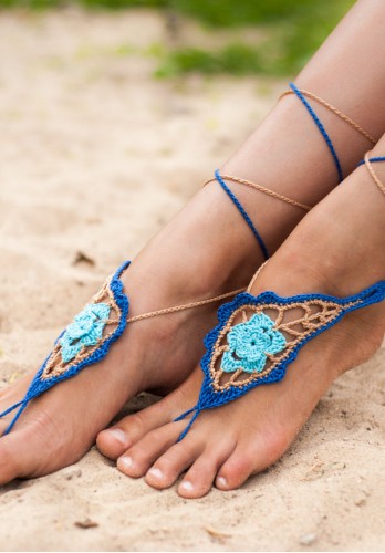 Azure Crochet Barefoot sandals