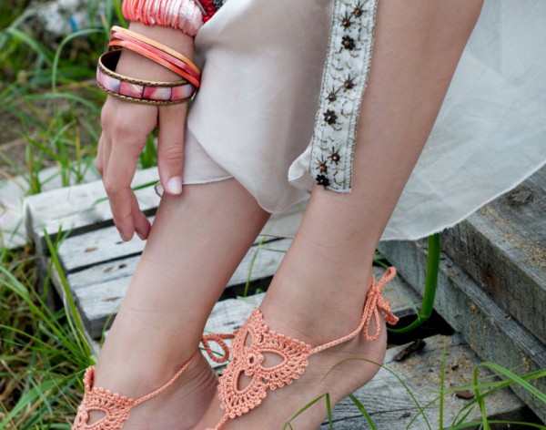 Lotus Peach Barefoot Sandals