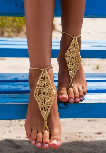 Gold Barefoot Sandals