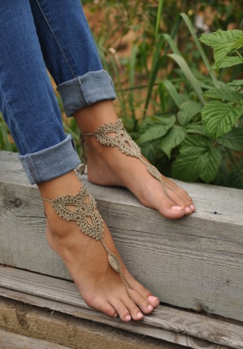 Lotus Tan Barefoot Sandals