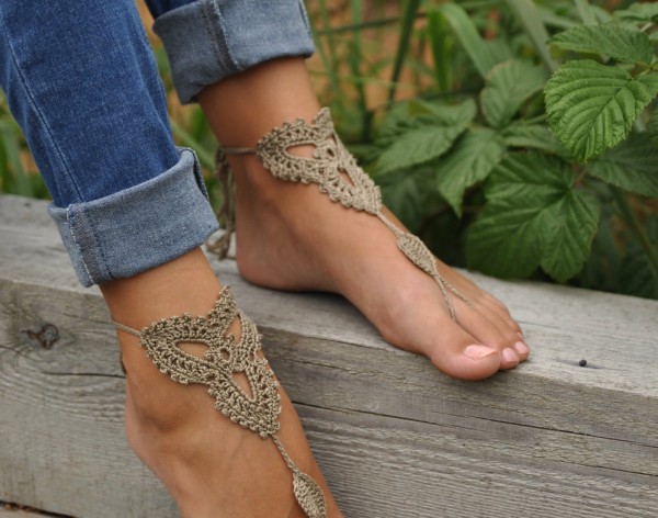 Lotus Tan Barefoot Sandals