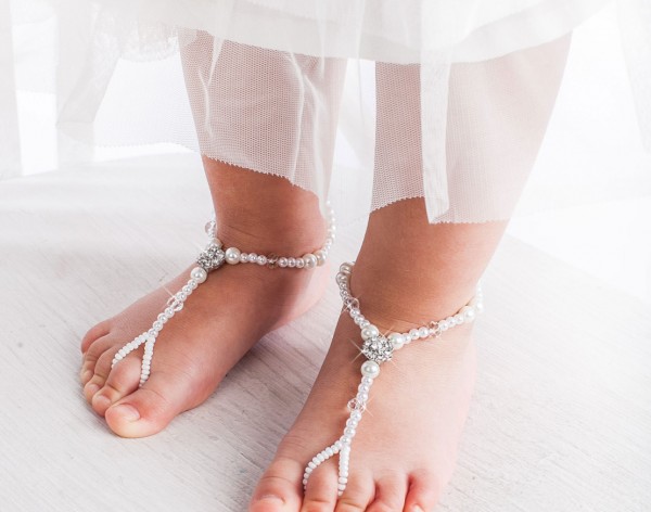 Liana Flower girl barefoot sandals