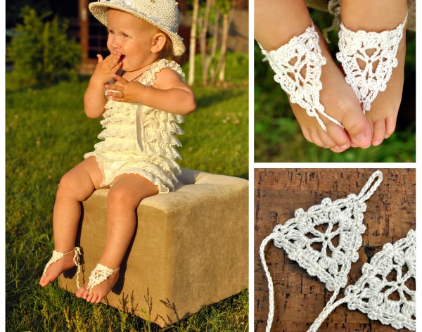 Paloma Crochet Baby Barefoot Sandals