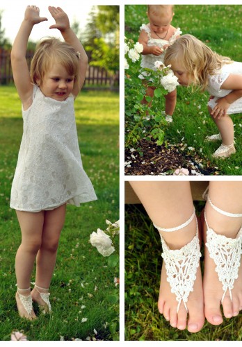 Paloma Crochet Toddler Barefoot Sandals