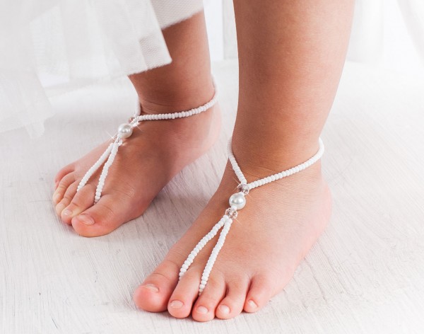 Oriana Flower girl barefoot sandals