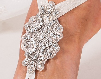 Rhinestone barefoot sandals 