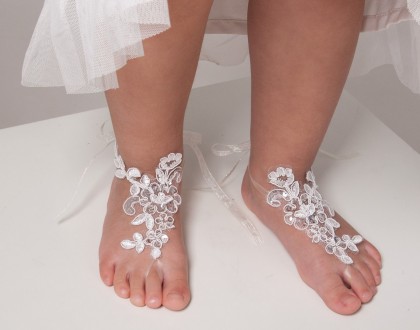 Flower girl barefoot sandals