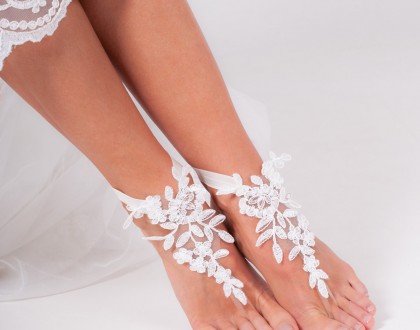 Bridal barefoot sandals
