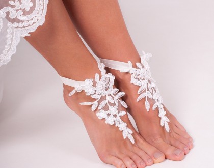 Ivory barefoot sandals